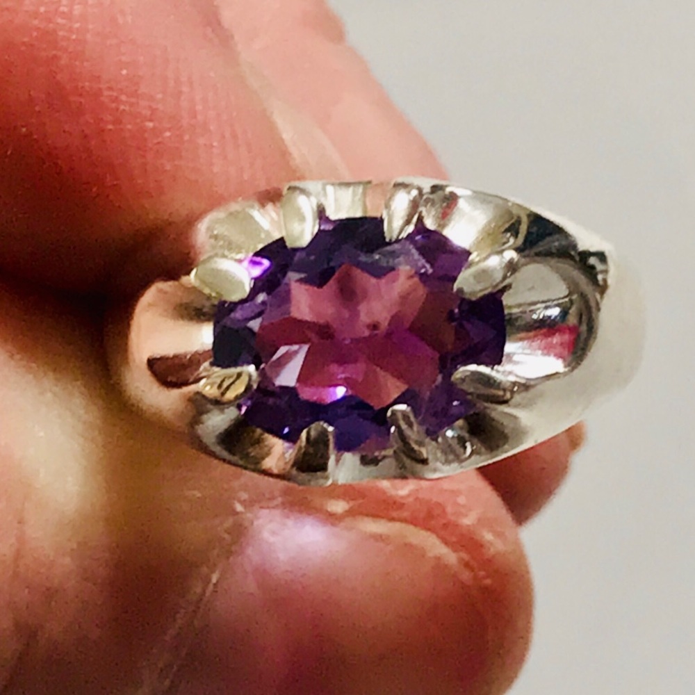 ❌❌❌SOLD❌❌❌NWOT 2 CTW AMETHYST BELCHER STERLING SILVER RING - Picture 9 of 10
